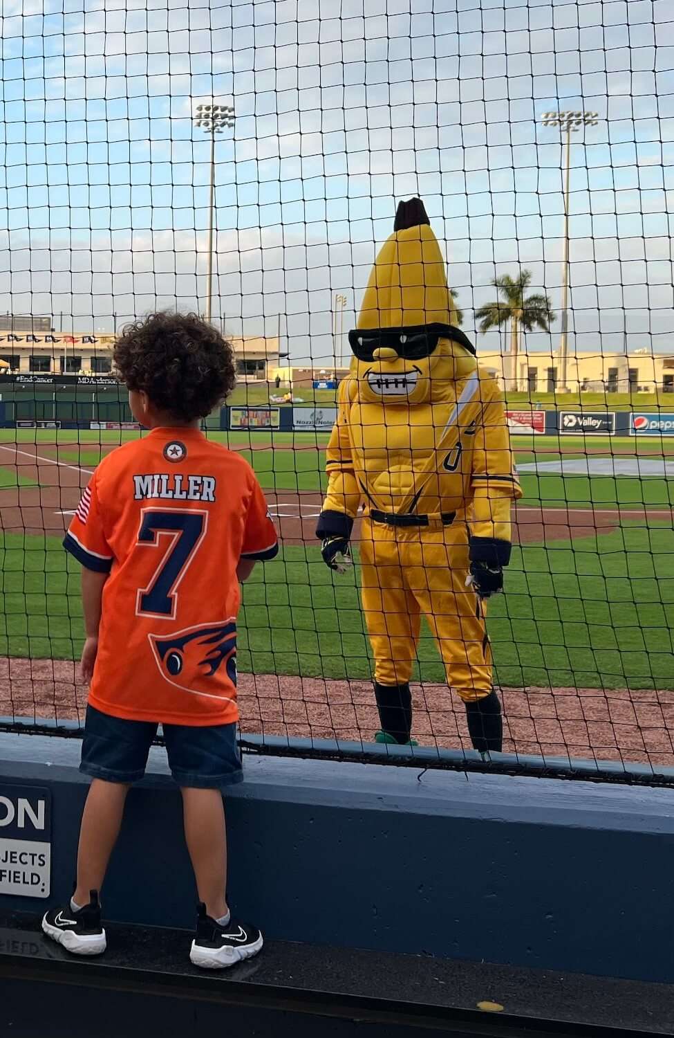 Split, the Bananas' mascot, is not exactly what Savannah resident Lynn Moses had in mind when her entry in a contest to name the team was chosen. She thinks Split is kind of scary.