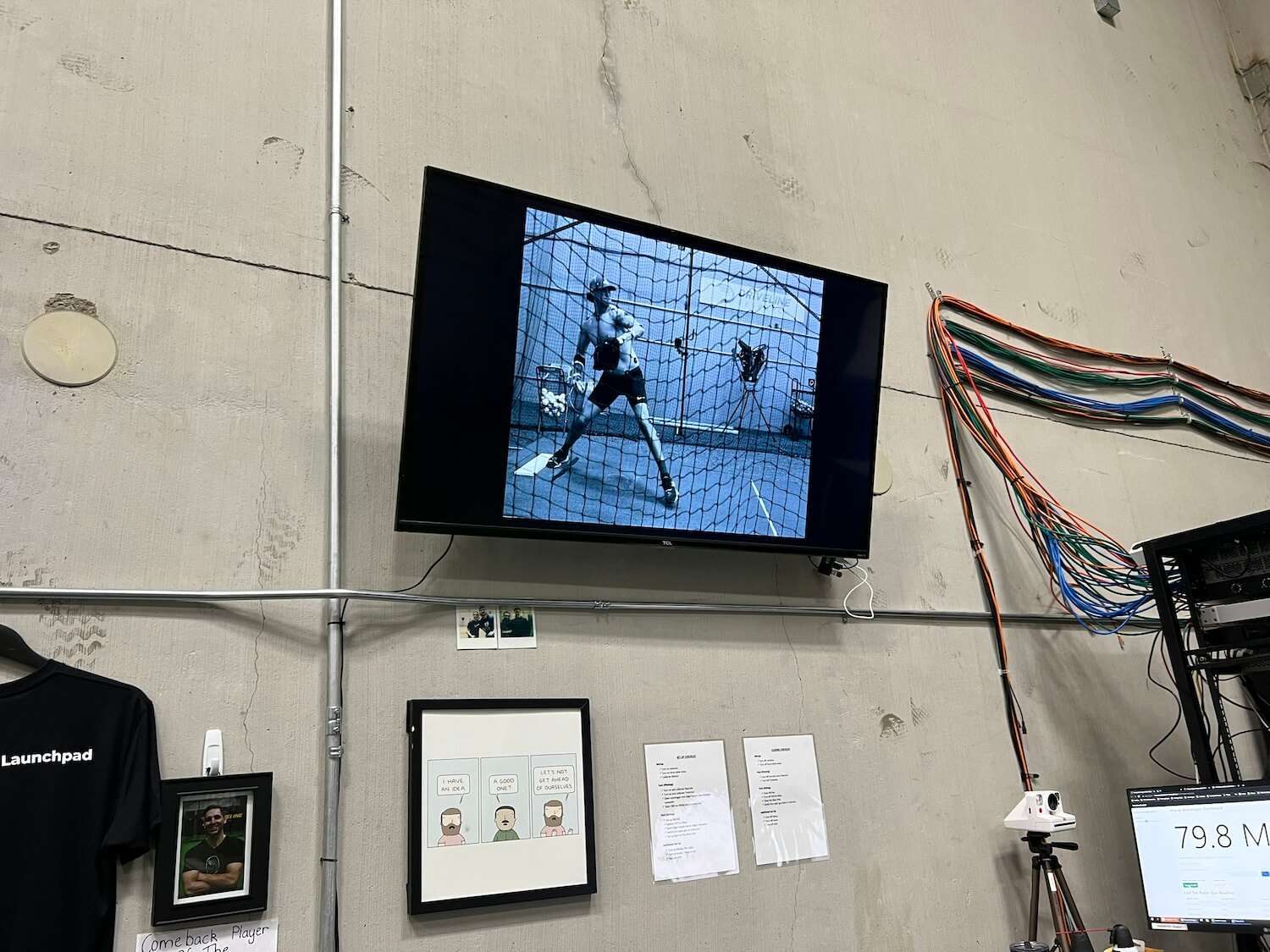 His disembodied image on another monitor.