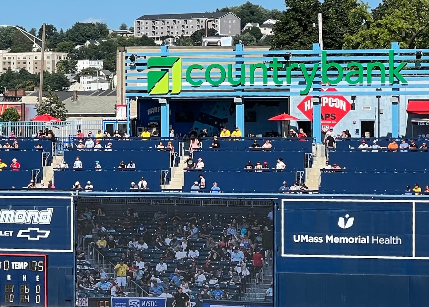 In deep right field, there's an echo of the architectural past and the future home of some of the Woo Sox — a mini-monster like the one at Fenway Park only painted Polar blue. In deep right field, there's an echo of the architectural past and the future home of some of the Woo Sox — a mini-monster like the one at Fenway Park only painted Polar blue.
