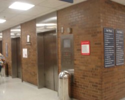 The first thing he had to do was locate home plate. Howard University Hospital’s best guess was that it was located near this elevator shaft.