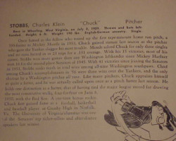 Mantle, batting right-handed, hit Chuck Stobbs' second pitch out of the park. Patterson said he retrieved the ball from Dunaway and declared it had traveled 565 feet.